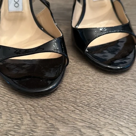 Jimmy Choo Lang 100MM Size 38.5 in Patent Leather Black - Picture 3 of 6